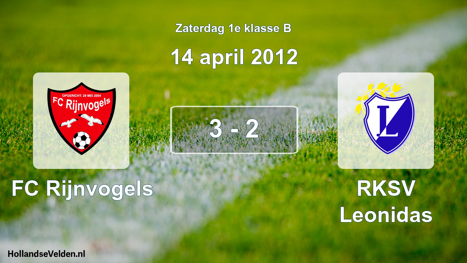 Total number of matches played: FC Rijnvogels - RKSV Leonidas 3 - 2 (14 April 2012)