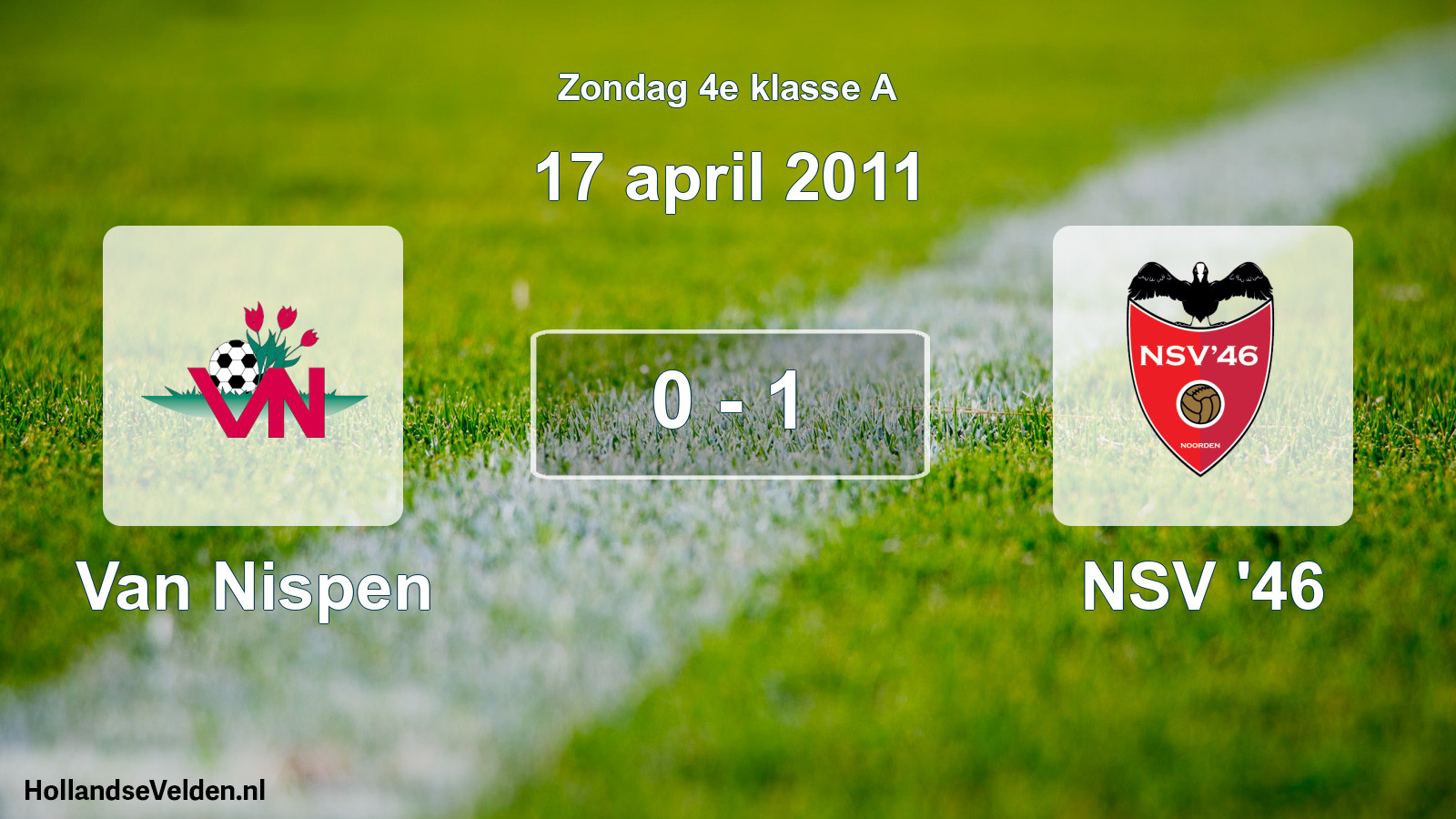 Total number of matches played: Van Nispen - NSV '46 0 - 1 (17 April 2011)