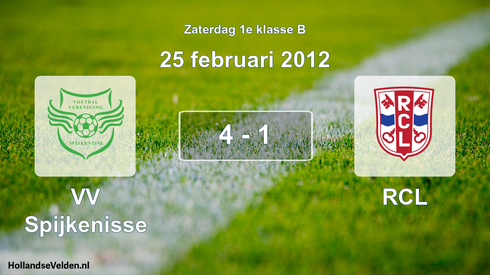 Total number of matches played: VV Spijkenisse - RCL 4 - 1 (25 February 2012)
