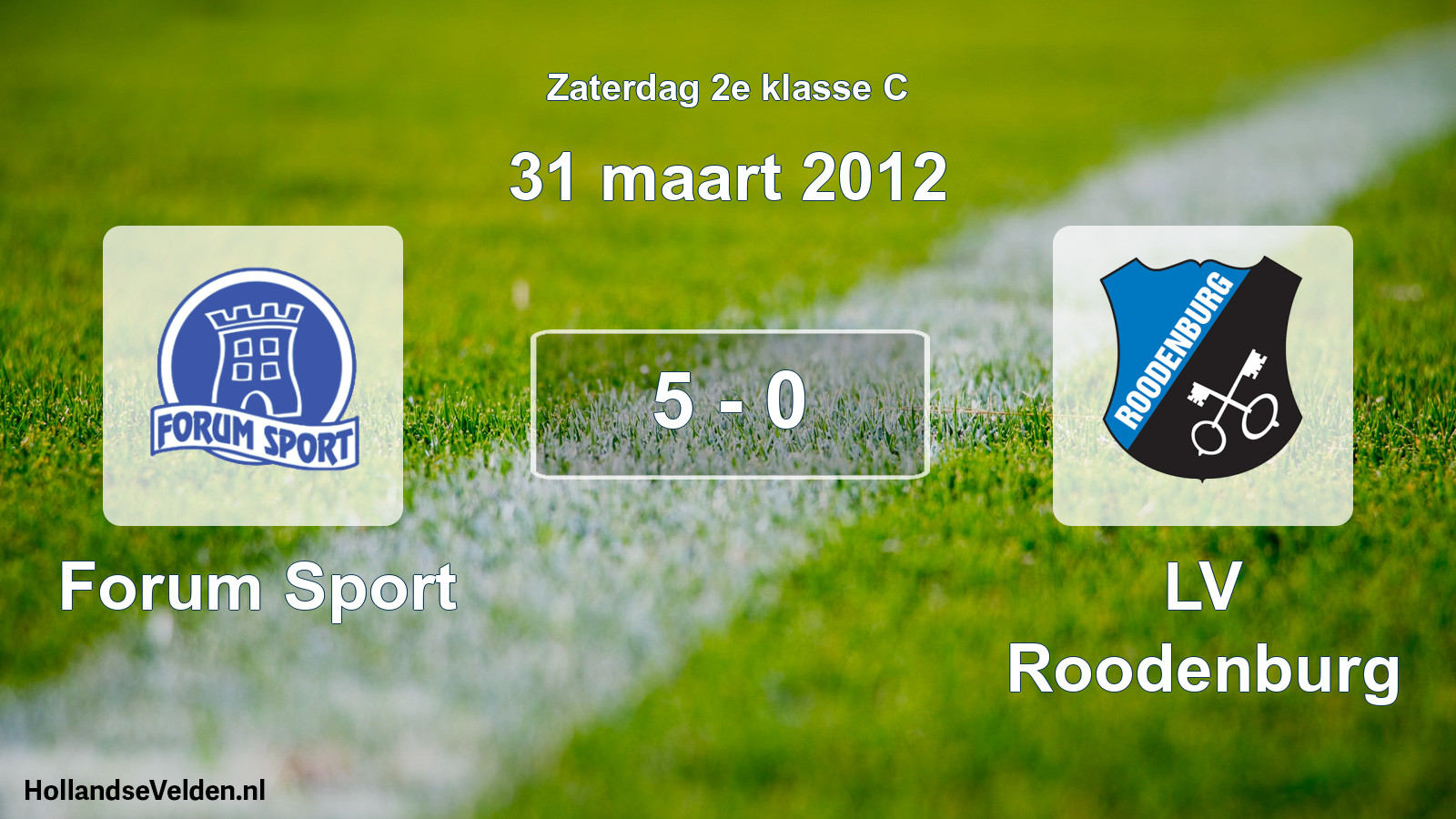 Total number of matches played: Forum Sport - LV Roodenburg 5 - 0 (31 March 2012)