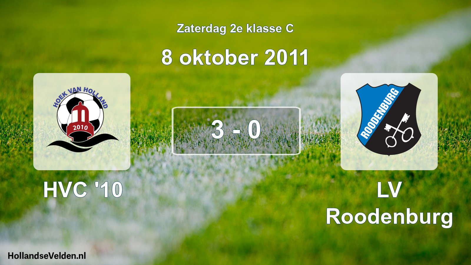 Total number of matches played: HVC '10 - LV Roodenburg 3 - 0 (8 October 2011)