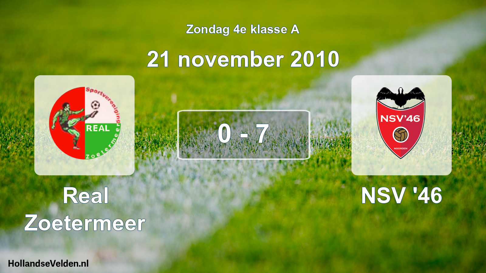 Gespeelde wedstrijd: Real Zoetermeer - NSV '46 0 - 7 (21 november 2010)