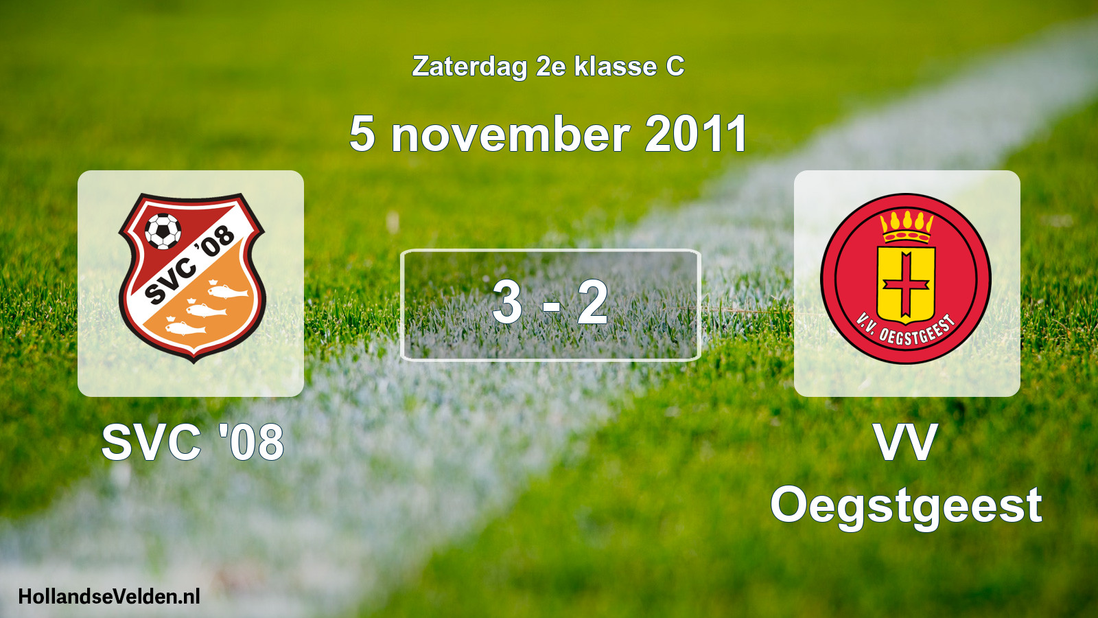 Total number of matches played: SVC '08 - VV Oegstgeest 3 - 2 (5 November 2011)
