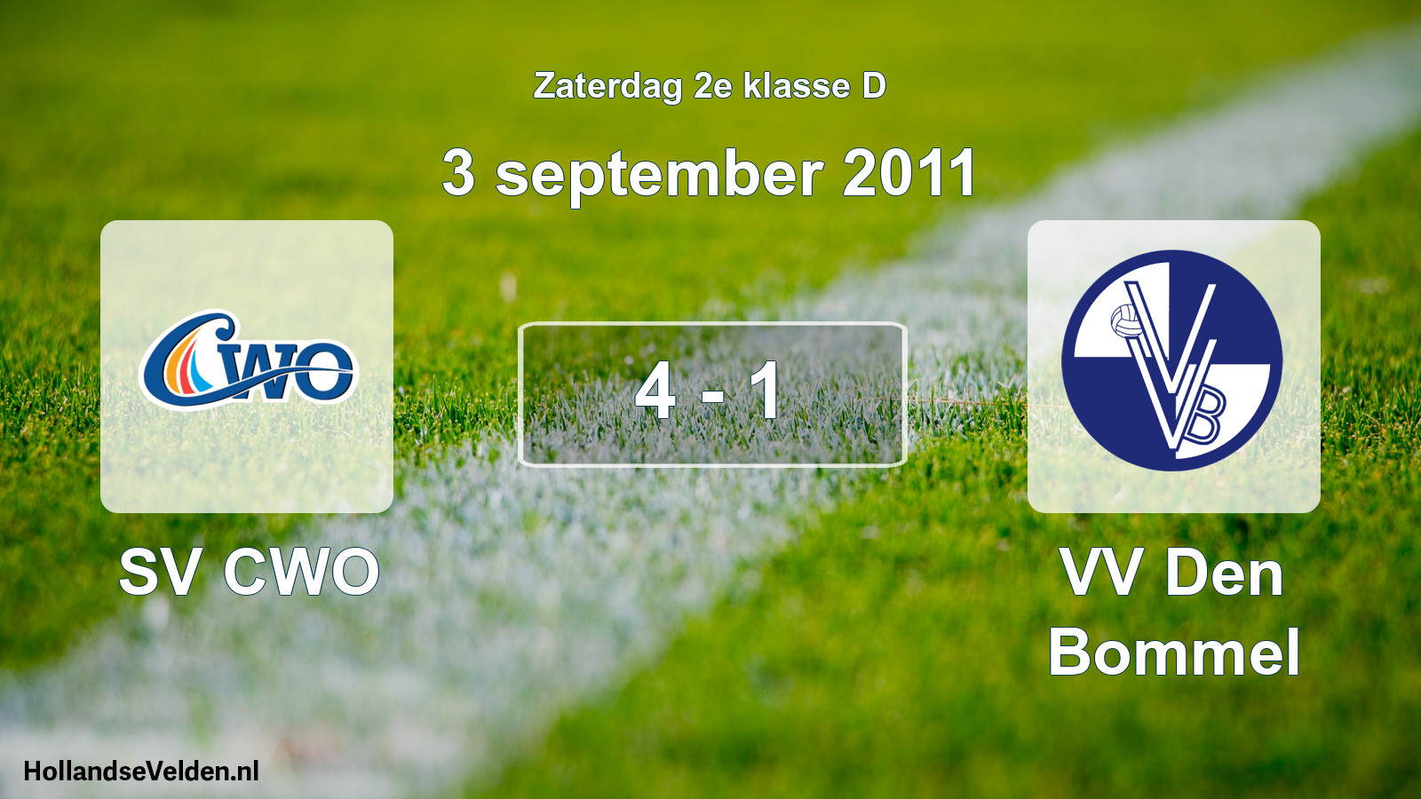 Total number of matches played: SV CWO - VV Den Bommel 4 - 1 (3 September 2011)