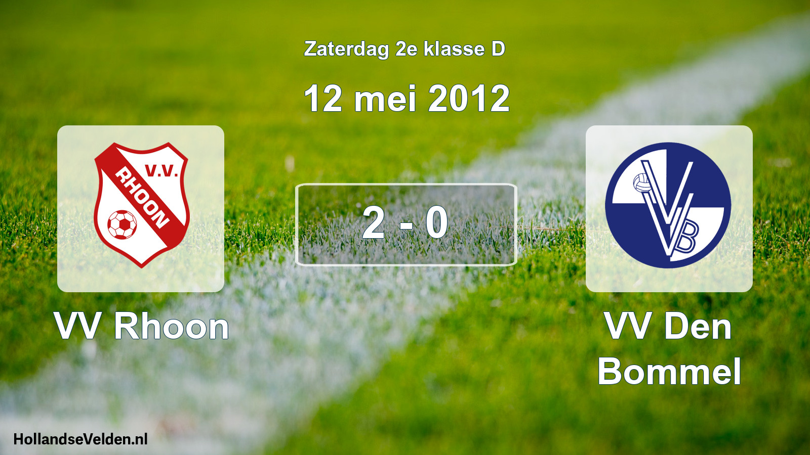 Total number of matches played: VV Rhoon - VV Den Bommel 2 - 0 (12 May 2012)