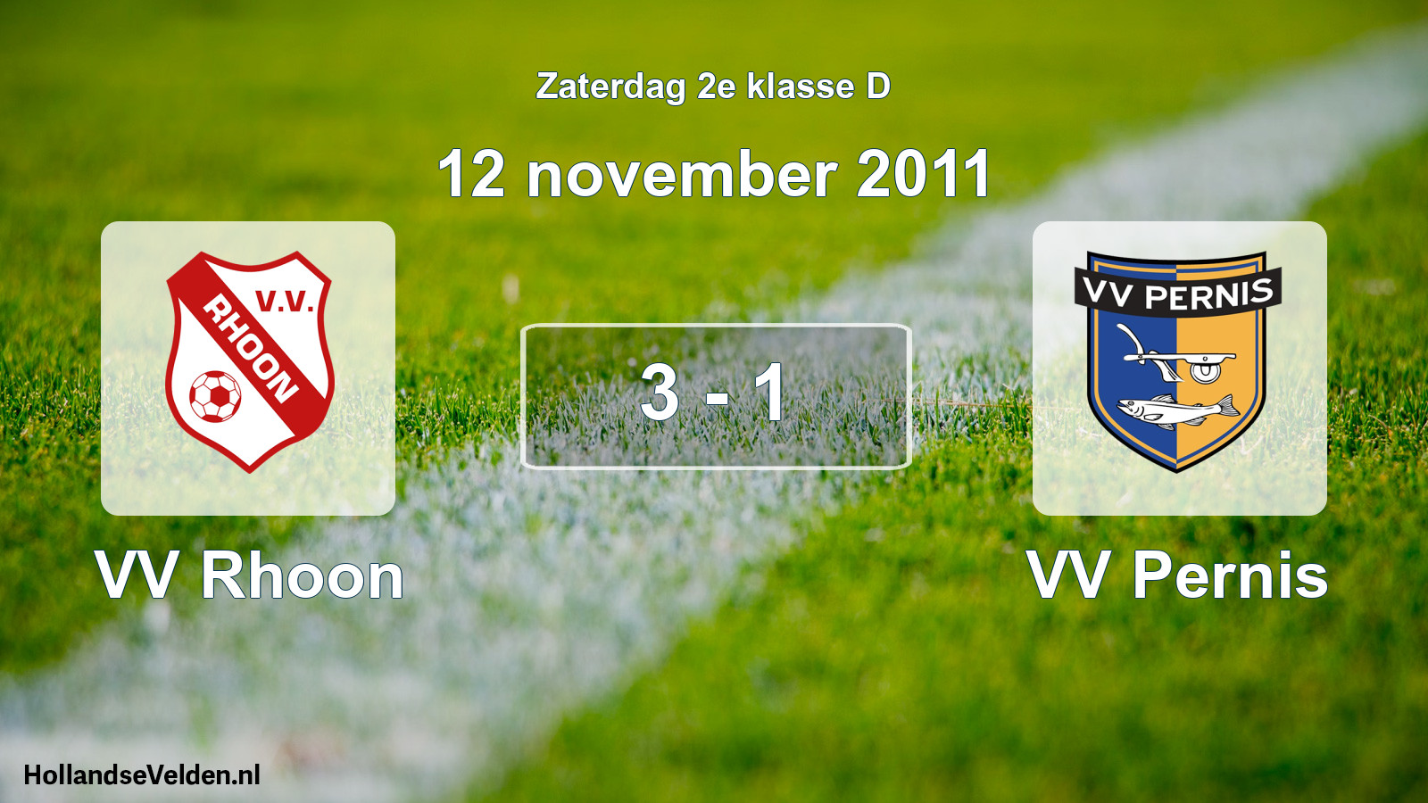 Total number of matches played: VV Rhoon - VV Pernis 3 - 1 (12 November 2011)