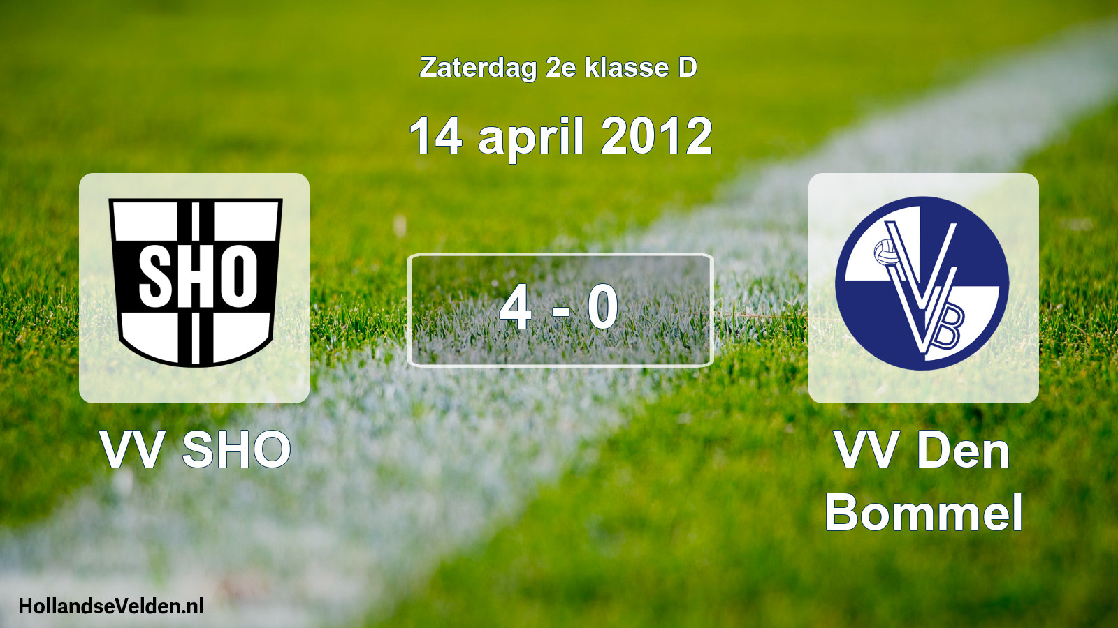 Total number of matches played: VV SHO - VV Den Bommel 4 - 0 (14 April 2012)
