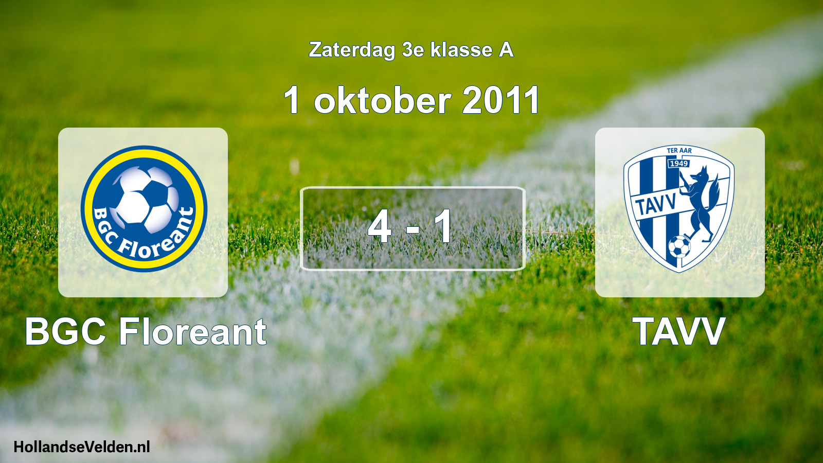 Total number of matches played: BGC Floreant - TAVV 4 - 1 (1 October 2011)
