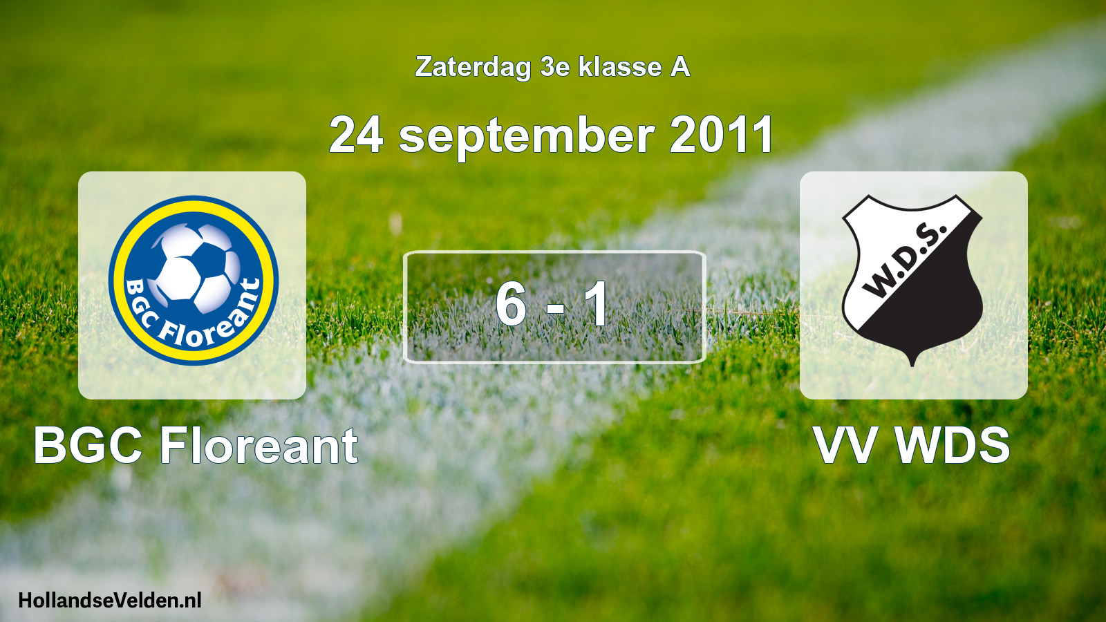 Total number of matches played: BGC Floreant - VV WDS 6 - 1 (24 September 2011)
