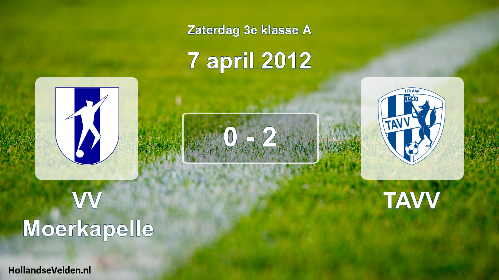 Total number of matches played: VV Moerkapelle - TAVV 0 - 2 (7 April 2012)