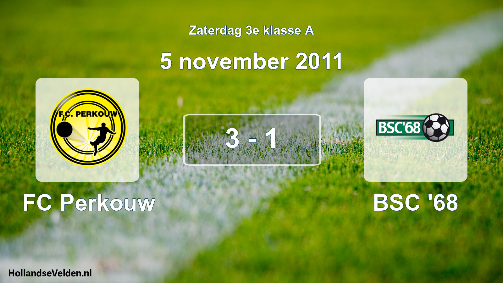 Total number of matches played: FC Perkouw - BSC '68 3 - 1 (5 November 2011)
