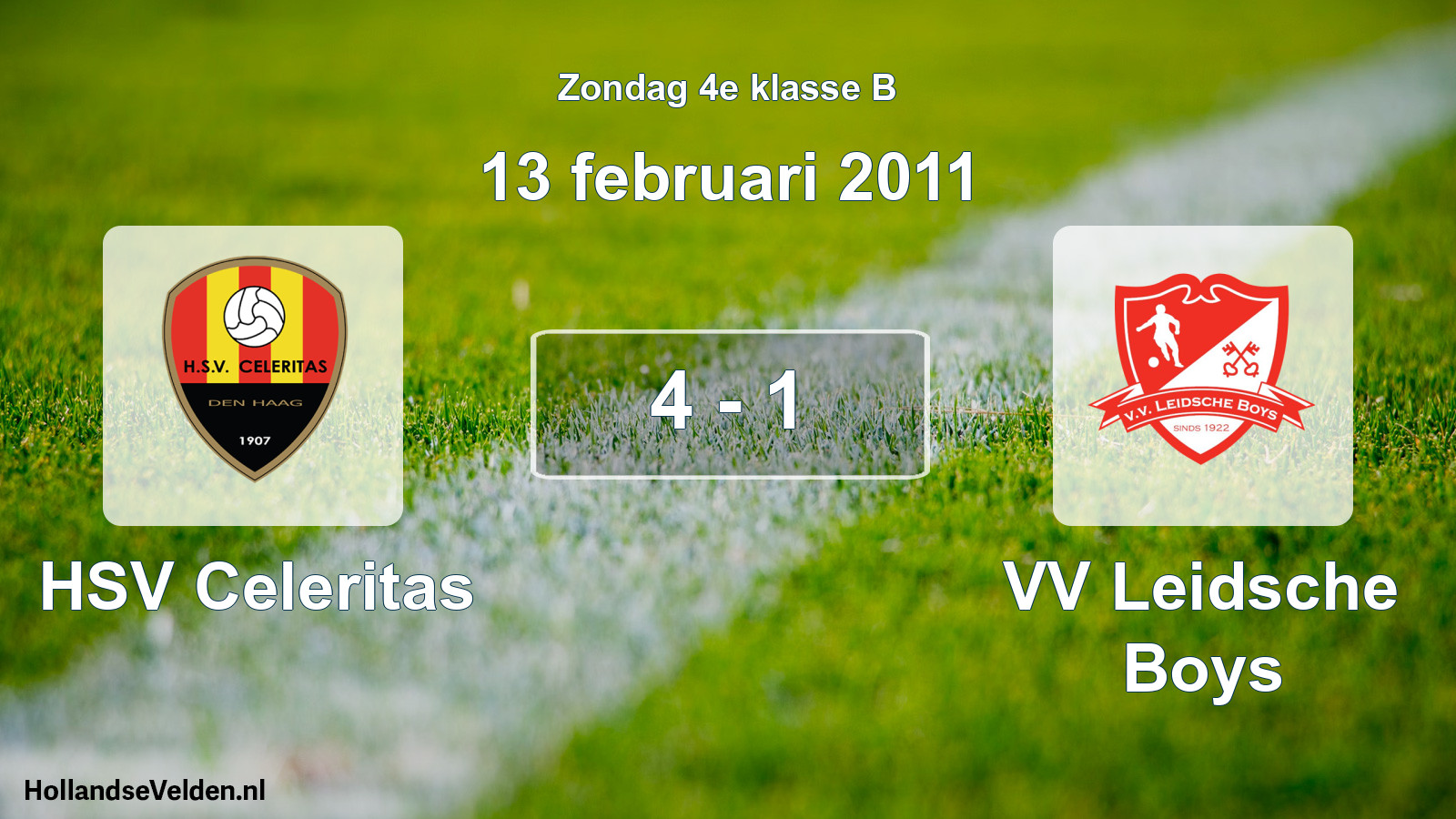 Total number of matches played: HSV Celeritas - VV Leidsche Boys 4 - 1 (13 February 2011)
