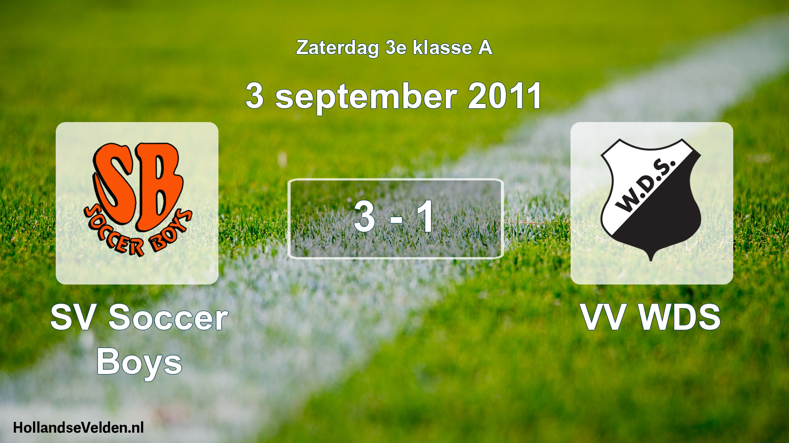 Total number of matches played: SV Soccer Boys - VV WDS 3 - 1 (3 September 2011)