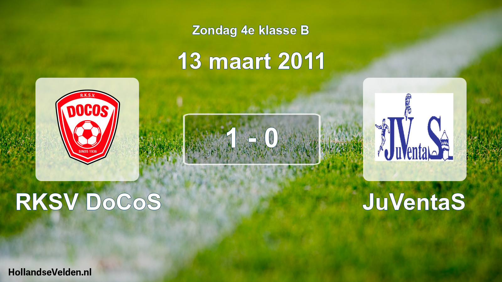 Gespeelde wedstrijd: RKSV DoCoS - JuVentaS 1 - 0 (13 maart 2011)