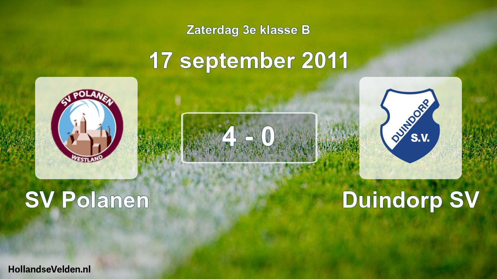 Total number of matches played: SV Polanen - Duindorp SV 4 - 0 (17 September 2011)