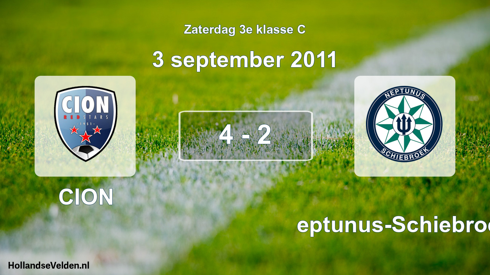 Total number of matches played: CION - Neptunus-Schiebroek 4 - 2 (3 September 2011)
