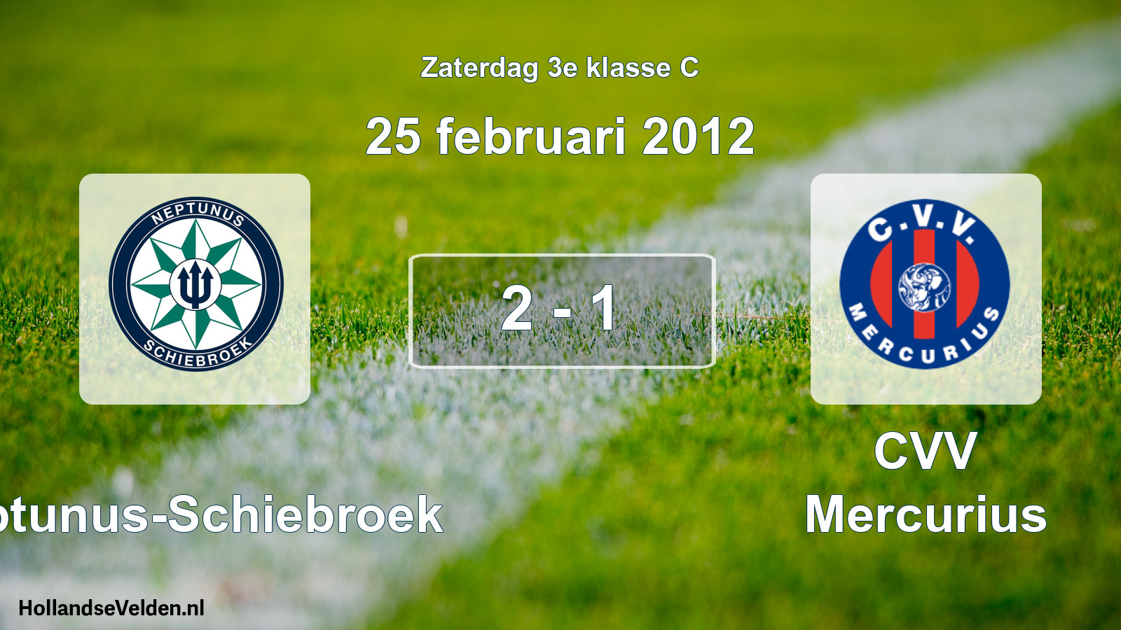 Total number of matches played: Neptunus-Schiebroek - CVV Mercurius 2 - 1 (25 February 2012)