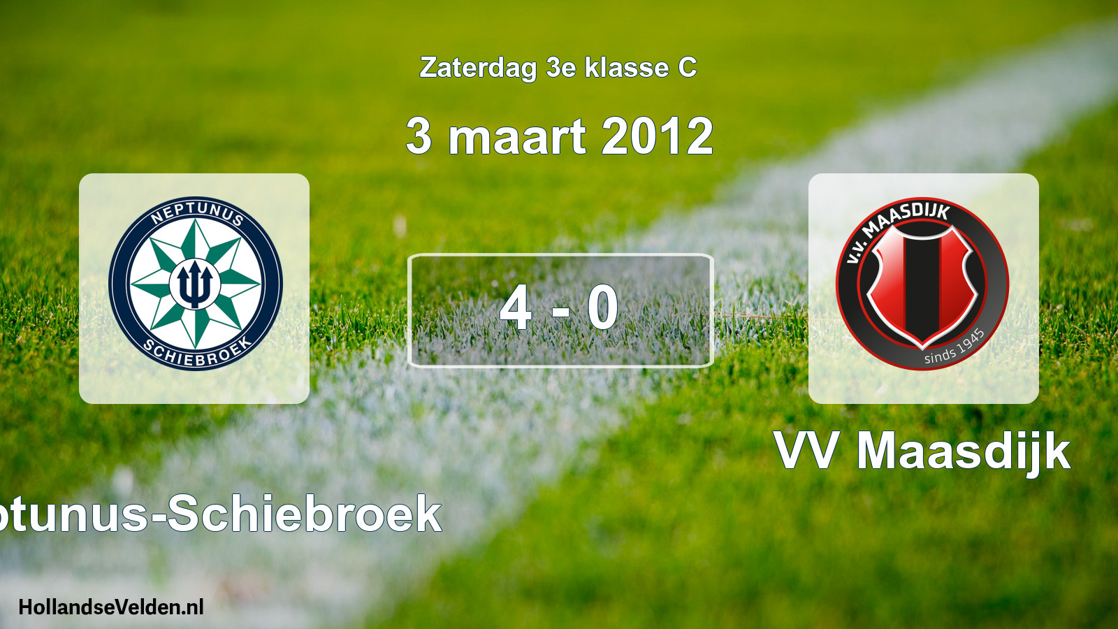 Total number of matches played: Neptunus-Schiebroek - VV Maasdijk 4 - 0 (3 March 2012)