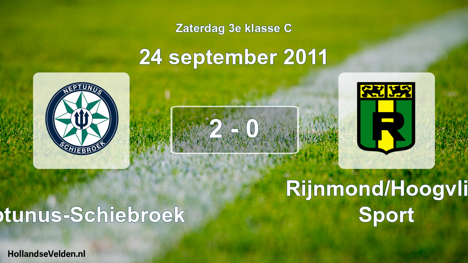 Total number of matches played: Neptunus-Schiebroek - Rijnmond/Hoogvliet Sport 2 - 0 (24 September 2011)