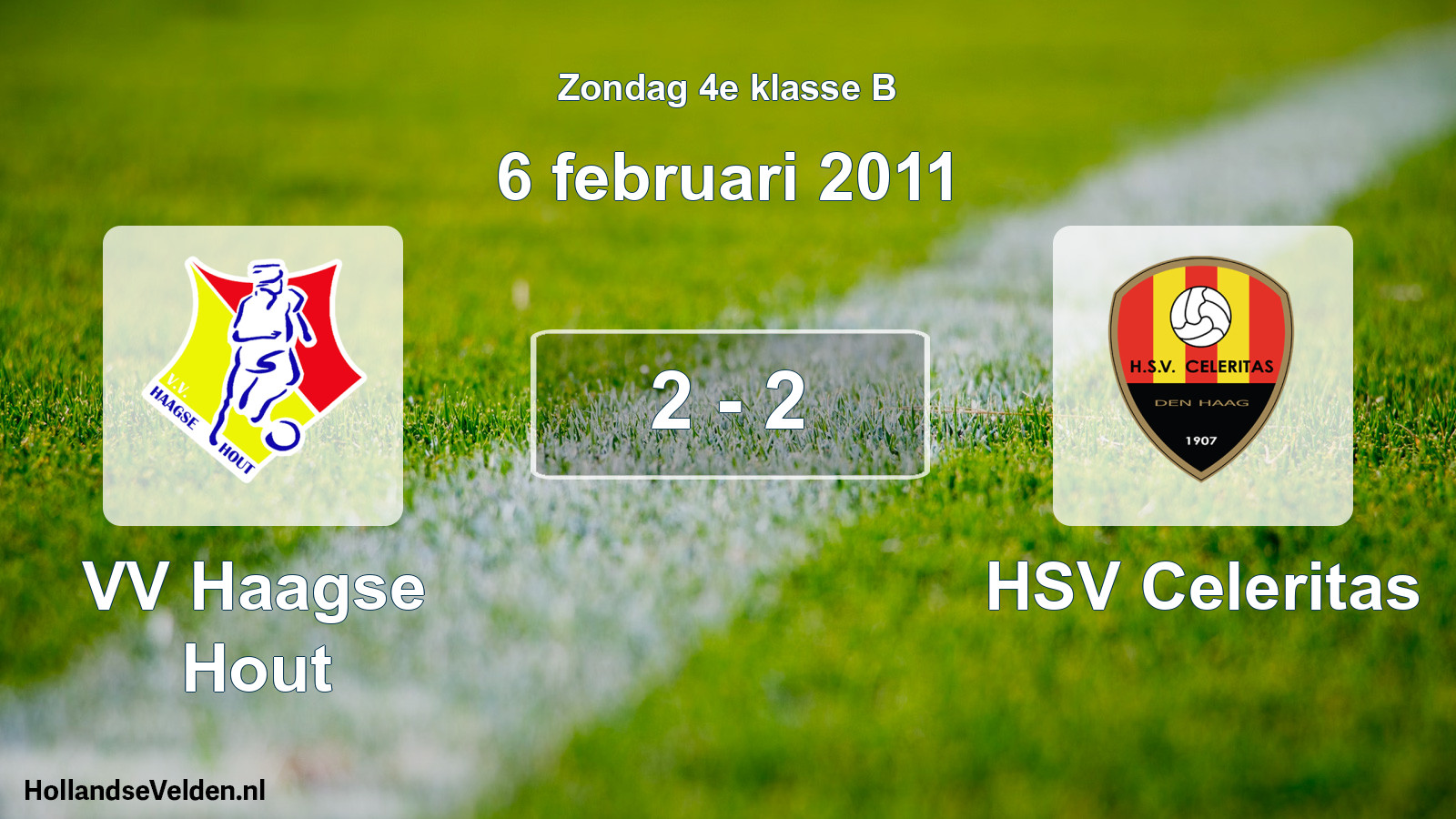Total number of matches played: VV Haagse Hout - HSV Celeritas 2 - 2 (6 February 2011)