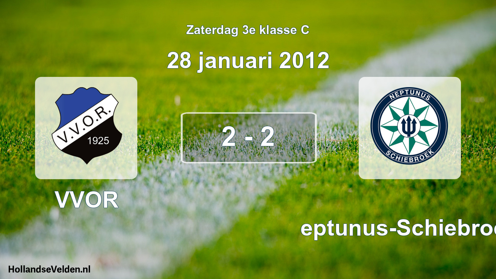 Total number of matches played: VVOR - Neptunus-Schiebroek 2 - 2 (28 January 2012)