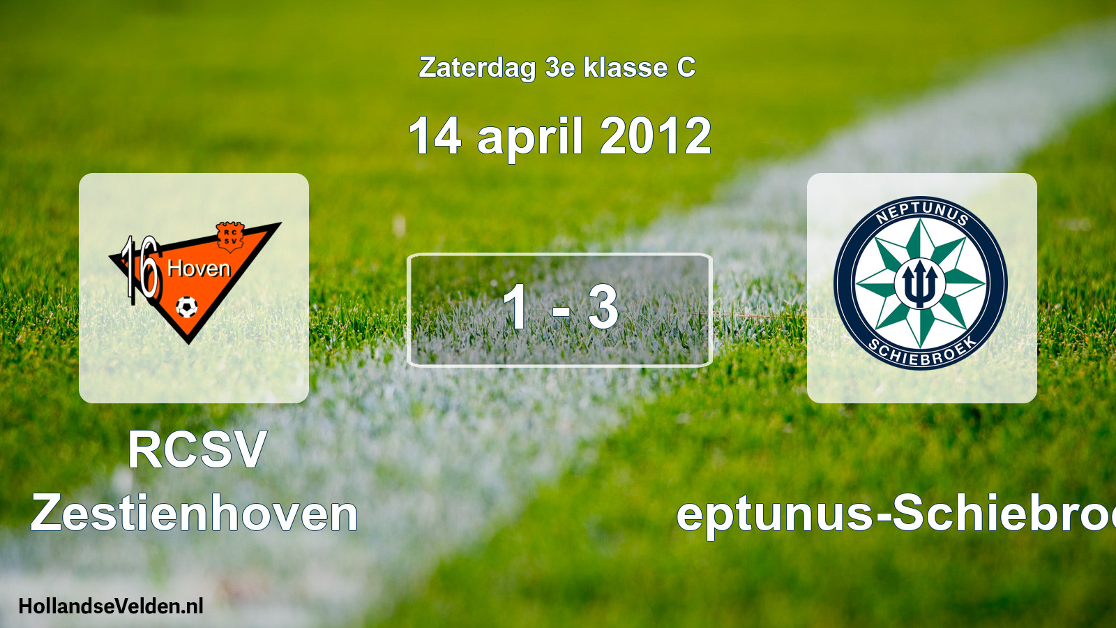 Total number of matches played: RCSV Zestienhoven - Neptunus-Schiebroek 1 - 3 (14 April 2012)