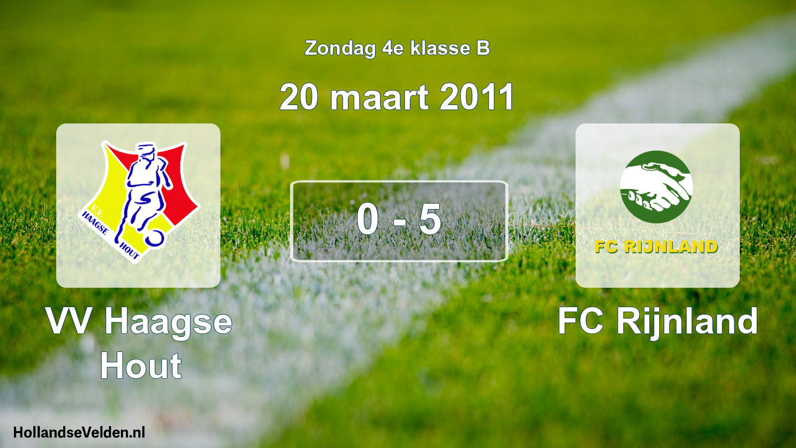 Total number of matches played: VV Haagse Hout - FC Rijnland 0 - 5 (20 March 2011)