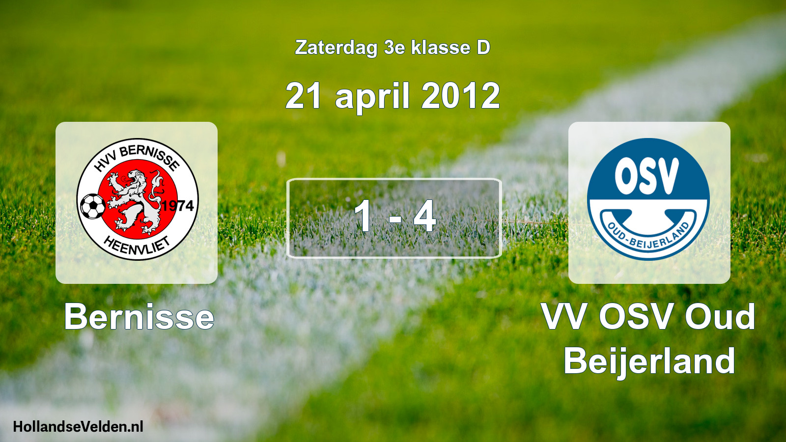 Total number of matches played: Bernisse - VV OSV Oud Beijerland 1 - 4 (21 April 2012)