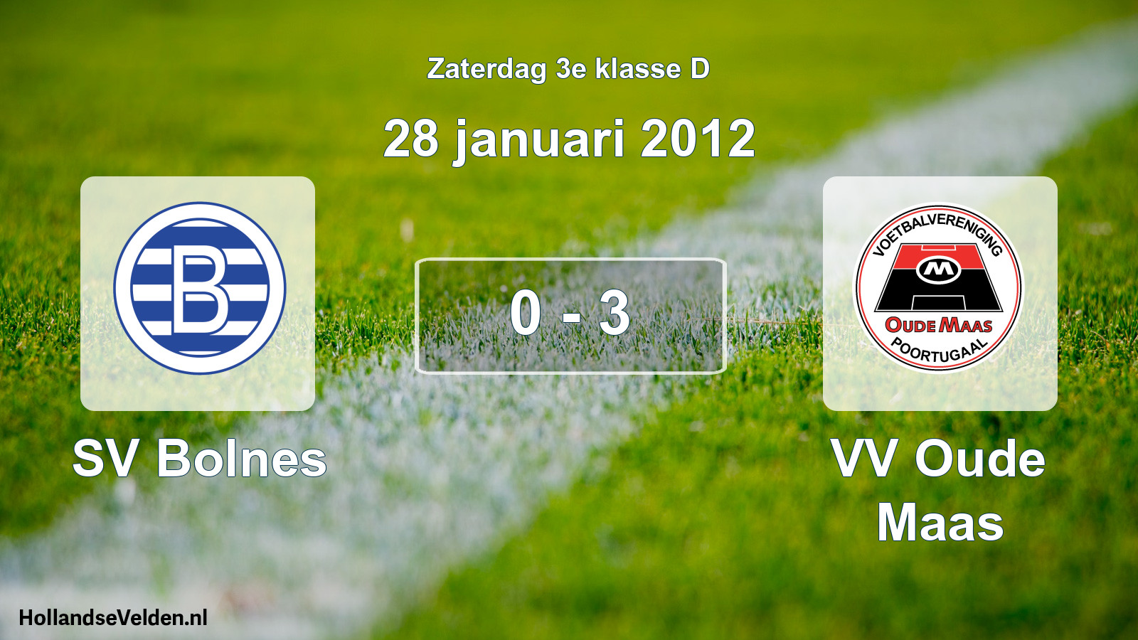 Total number of matches played: SV Bolnes - VV Oude Maas 0 - 3 (28 January 2012)