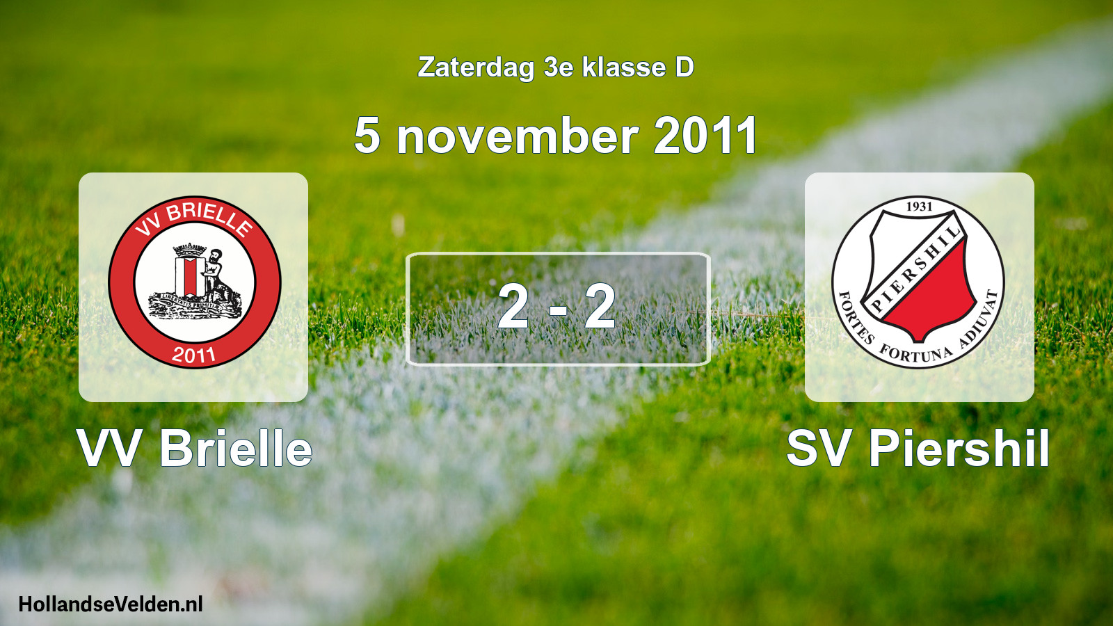 Total number of matches played: VV Brielle - SV Piershil 2 - 2 (5 November 2011)