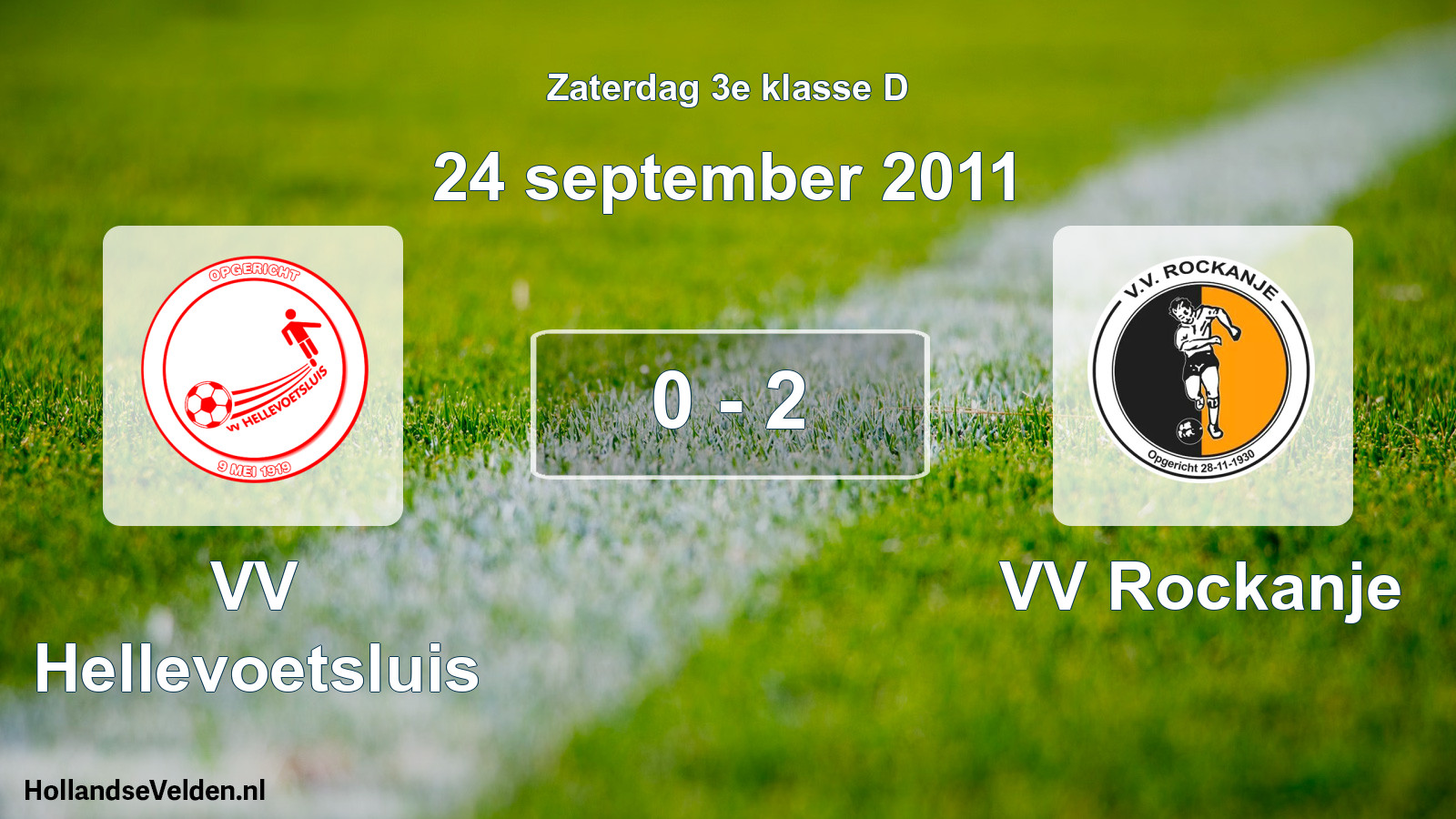 Total number of matches played: VV Hellevoetsluis - VV Rockanje 0 - 2 (24 September 2011)