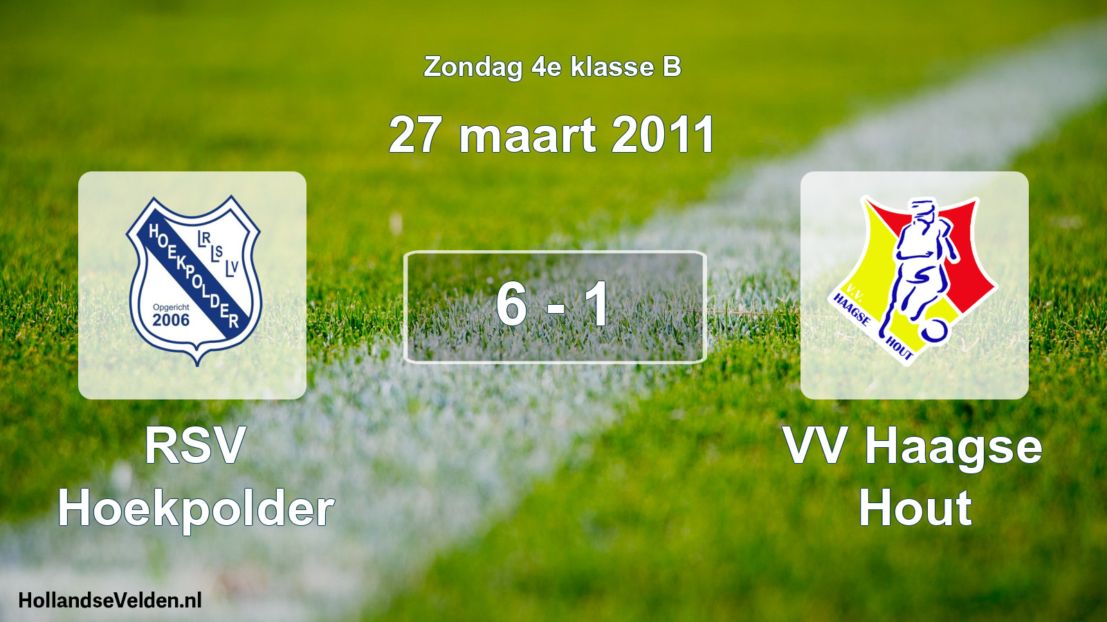 Total number of matches played: RSV Hoekpolder - VV Haagse Hout 6 - 1 (27 March 2011)