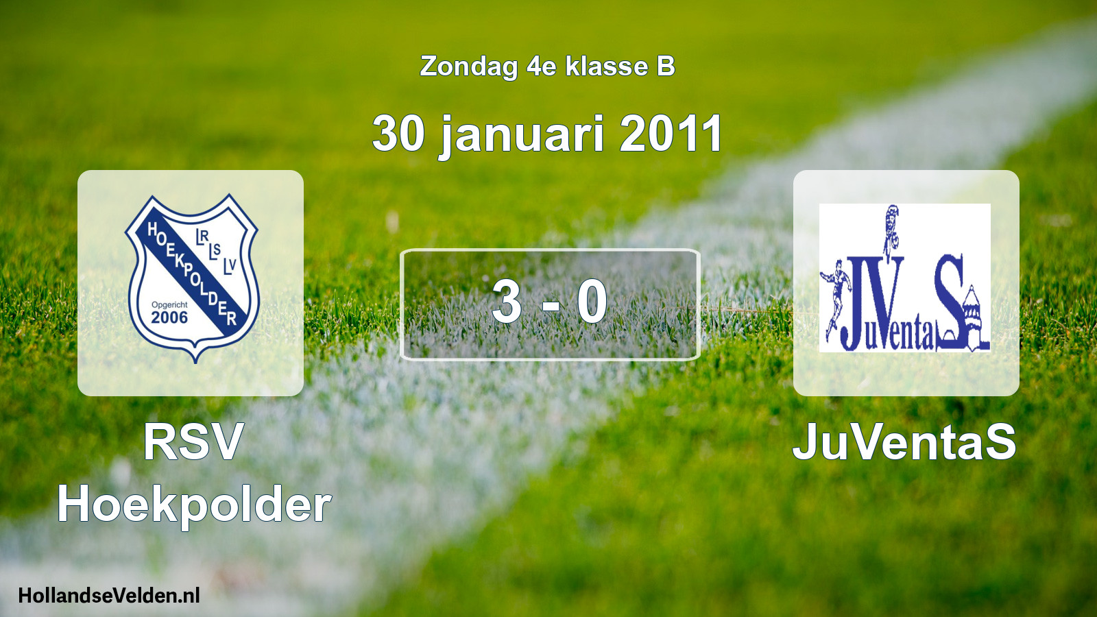 Gespeelde wedstrijd: RSV Hoekpolder - JuVentaS 3 - 0 (30 januari 2011)