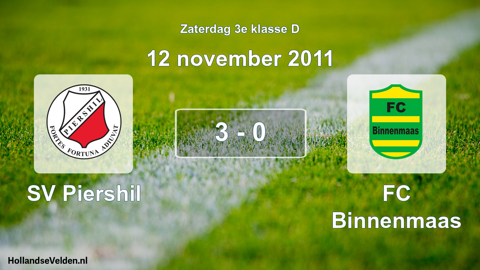 Total number of matches played: SV Piershil - FC Binnenmaas 3 - 0 (12 November 2011)