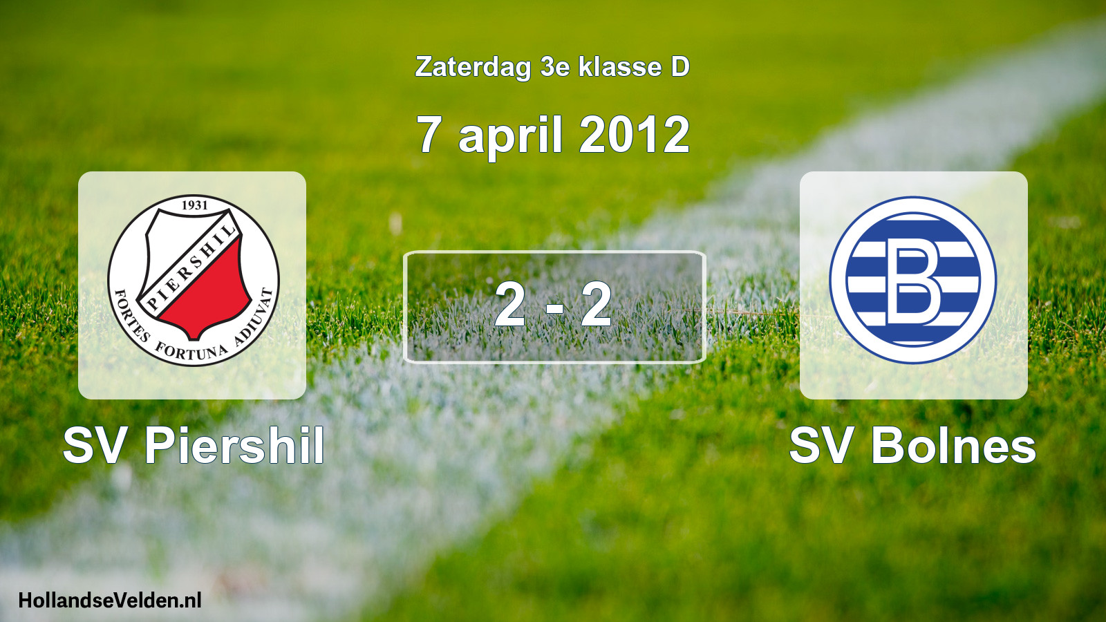 Total number of matches played: SV Piershil - SV Bolnes 2 - 2 (7 April 2012)