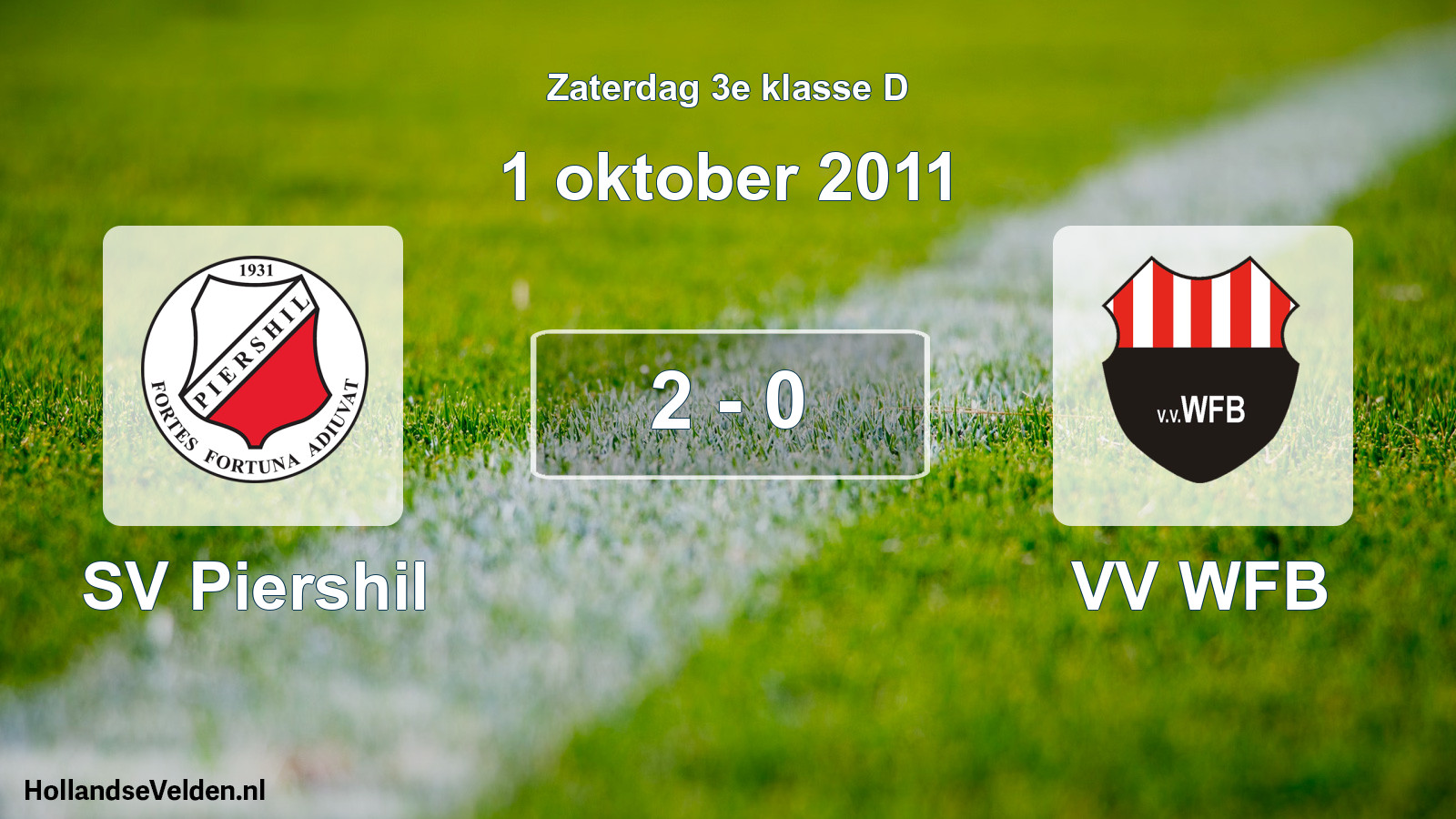 Total number of matches played: SV Piershil - VV WFB 2 - 0 (1 October 2011)