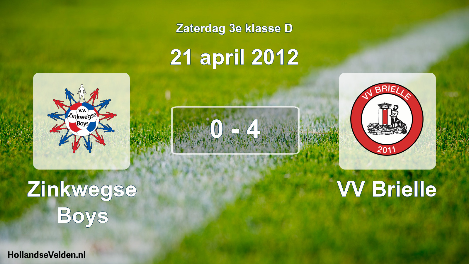 Total number of matches played: Zinkwegse Boys - VV Brielle 0 - 4 (21 April 2012)