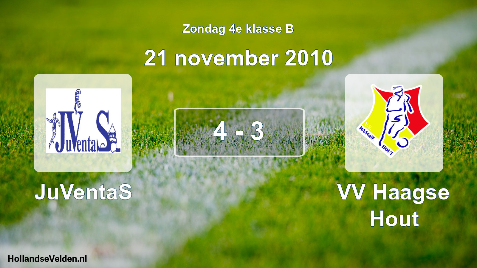 Gespeelde wedstrijd: JuVentaS - VV Haagse Hout 4 - 3 (21 november 2010)