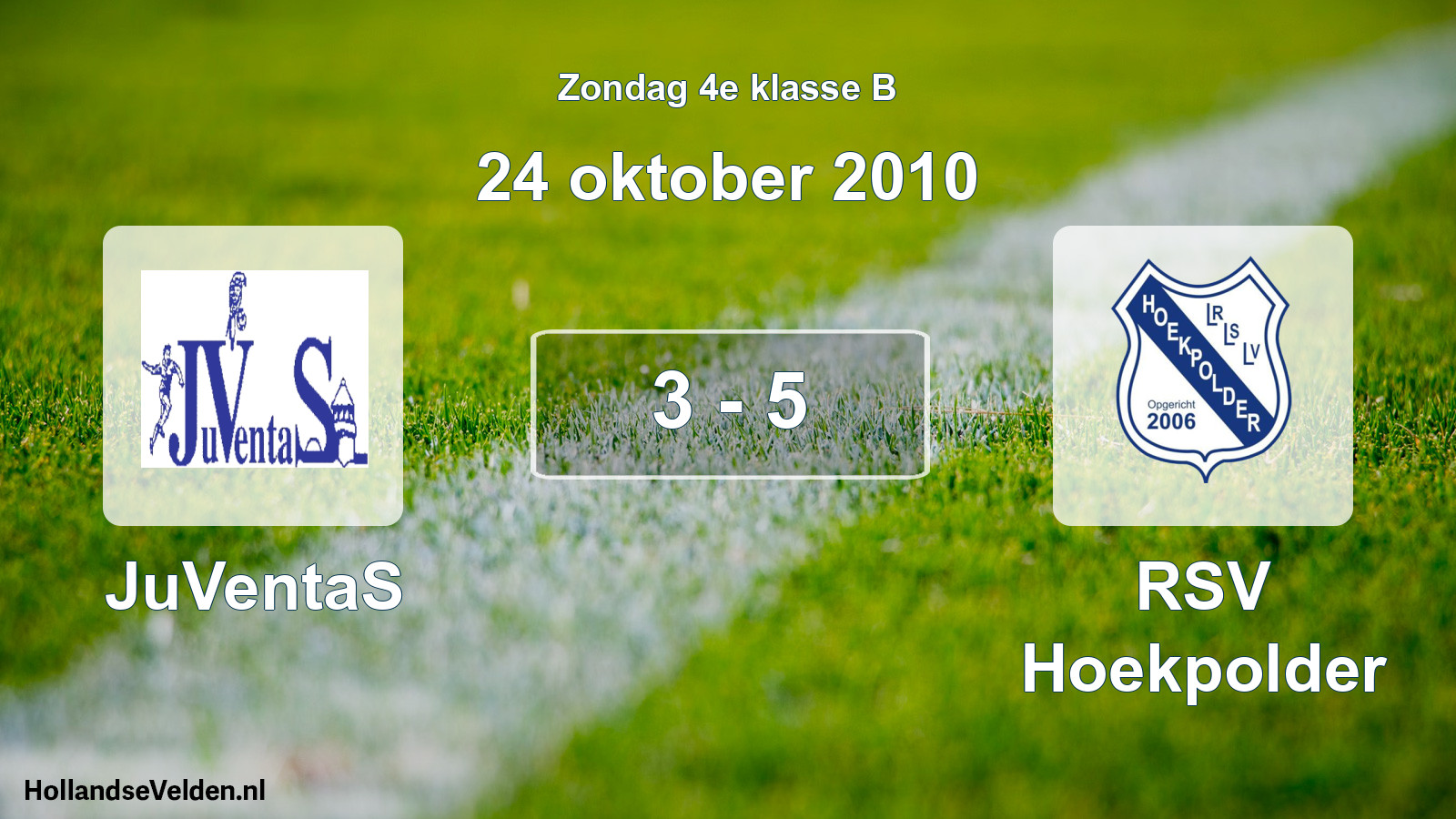 Gespeelde wedstrijd: JuVentaS - RSV Hoekpolder 3 - 5 (24 oktober 2010)