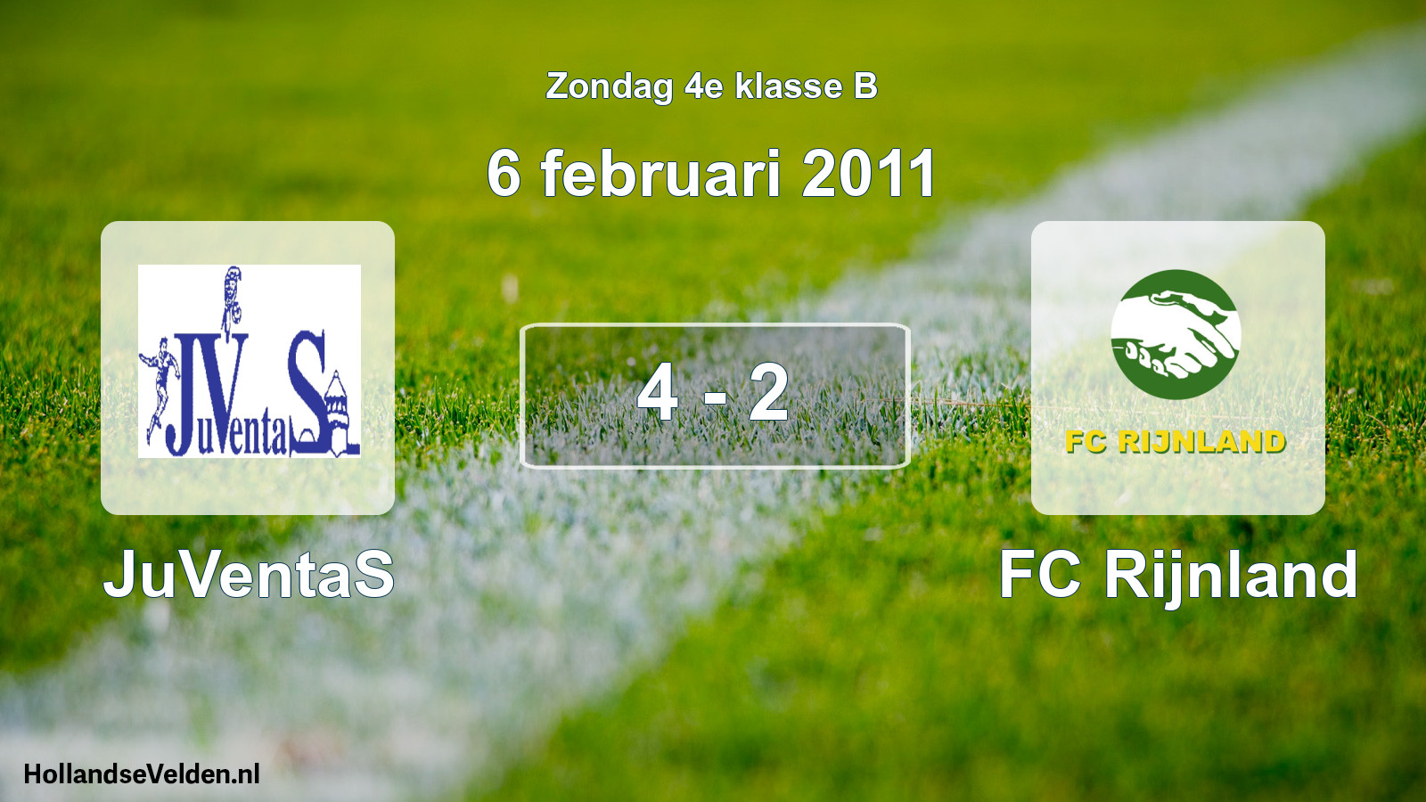Gespeelde wedstrijd: JuVentaS - FC Rijnland 4 - 2 (6 februari 2011)