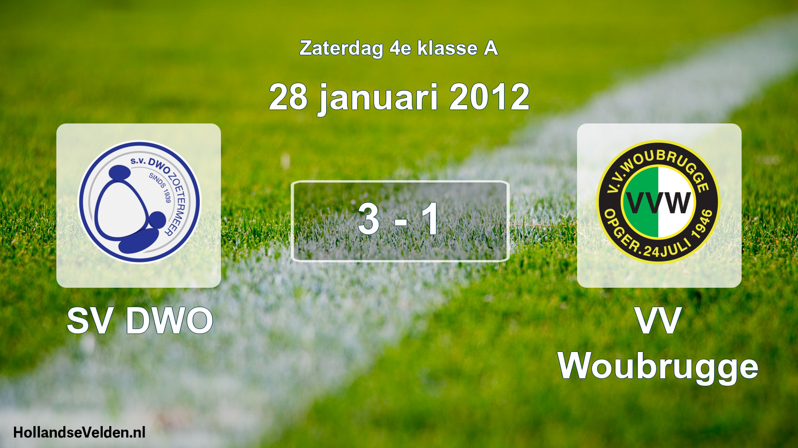 Total number of matches played: SV DWO - VV Woubrugge 3 - 1 (28 January 2012)