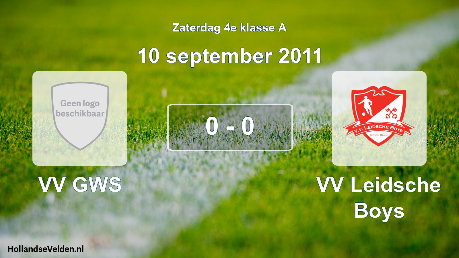 Total number of matches played: VV GWS - VV Leidsche Boys 0 - 0 (10 September 2011)