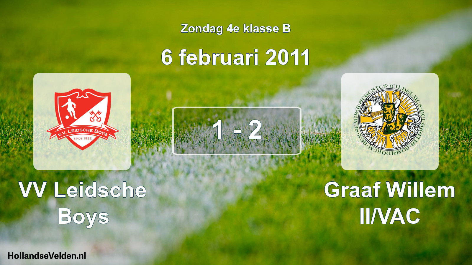 Total number of matches played: VV Leidsche Boys - Graaf Willem II/VAC 1 - 2 (6 February 2011)
