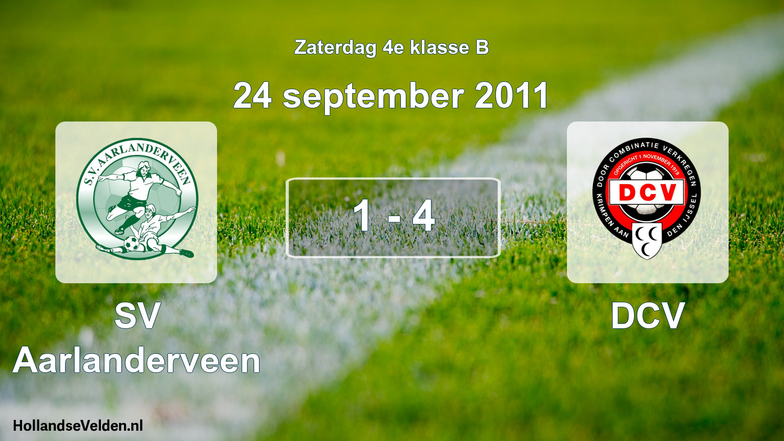 Total number of matches played: SV Aarlanderveen - DCV 1 - 4 (24 September 2011)