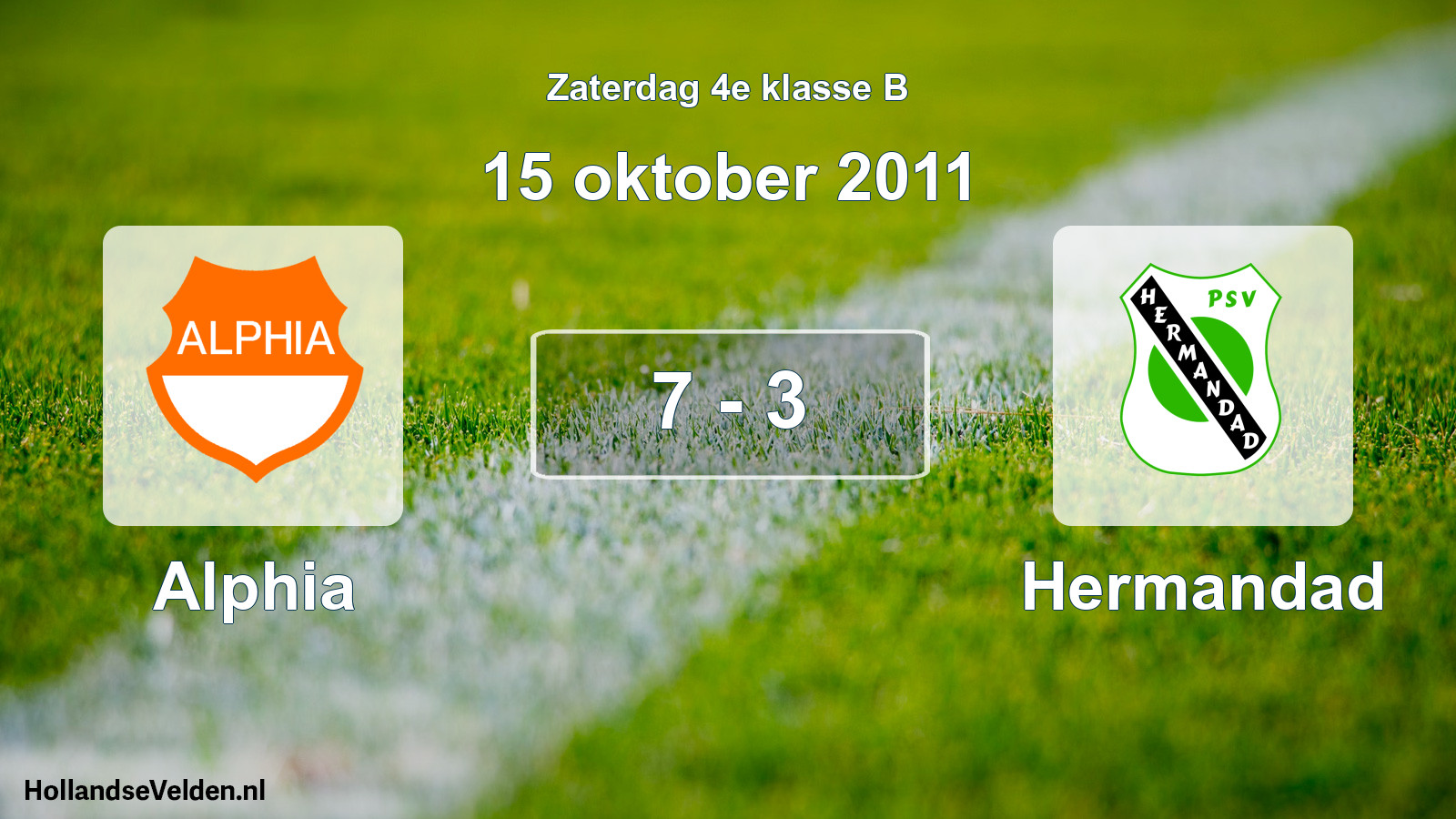Total number of matches played: Alphia - Hermandad 7 - 3 (15 October 2011)