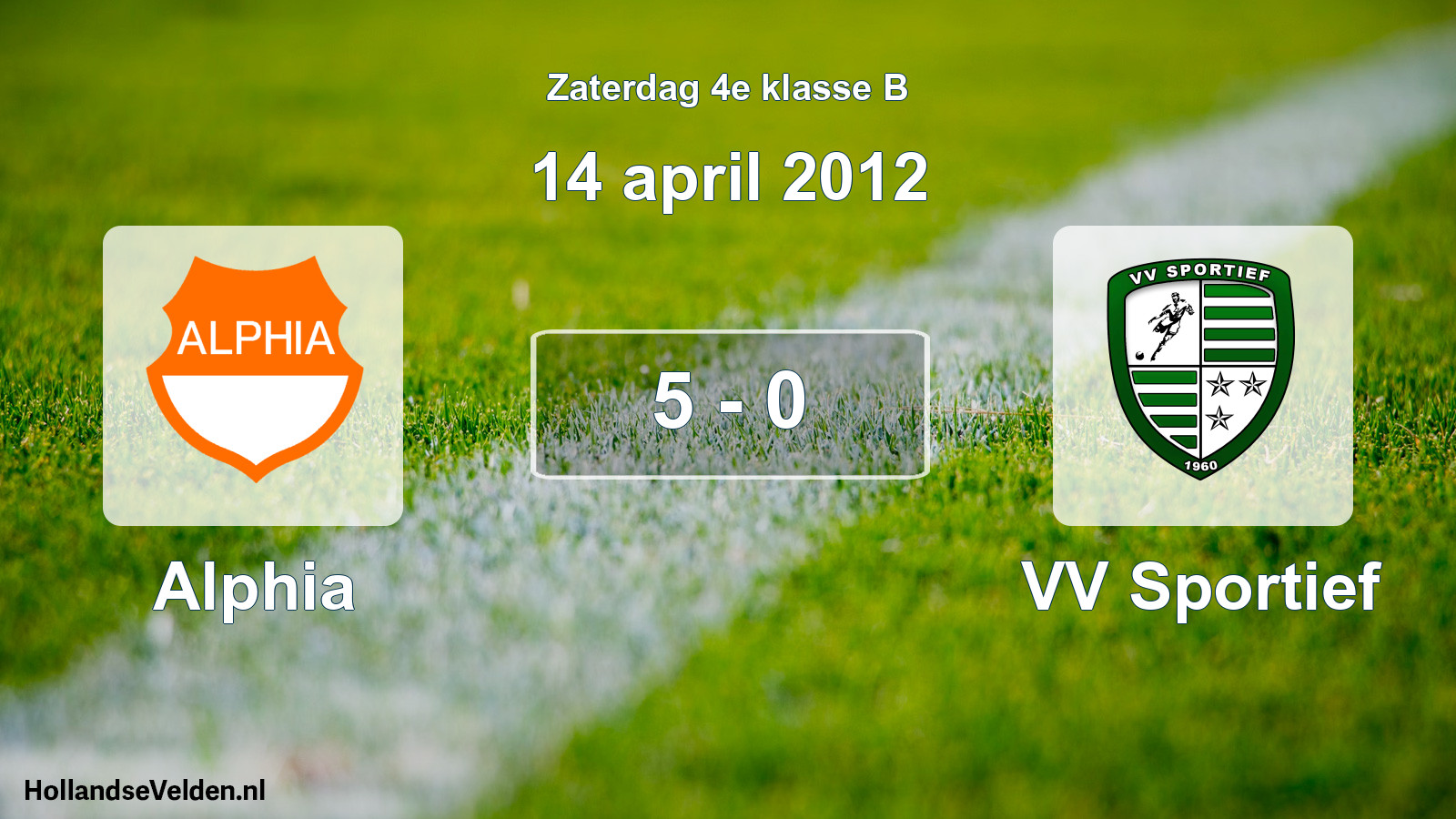 Total number of matches played: Alphia - VV Sportief 5 - 0 (14 April 2012)