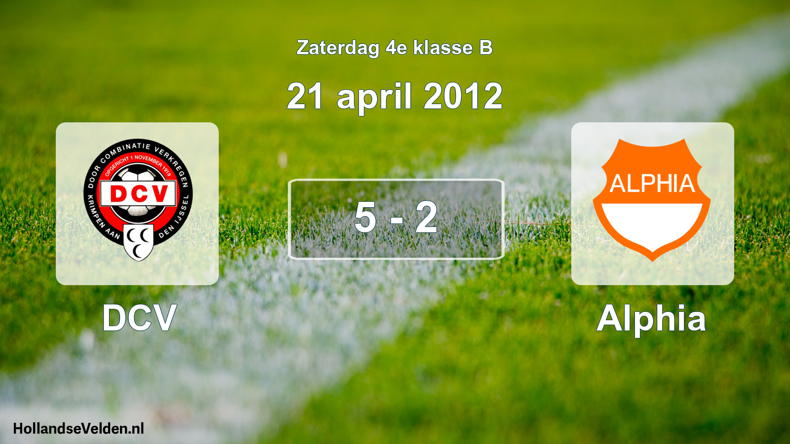 Total number of matches played: DCV - Alphia 5 - 2 (21 April 2012)