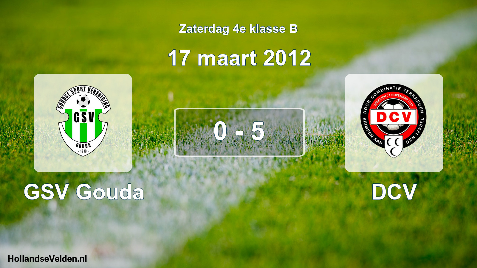 Total number of matches played: GSV Gouda - DCV 0 - 5 (17 March 2012)