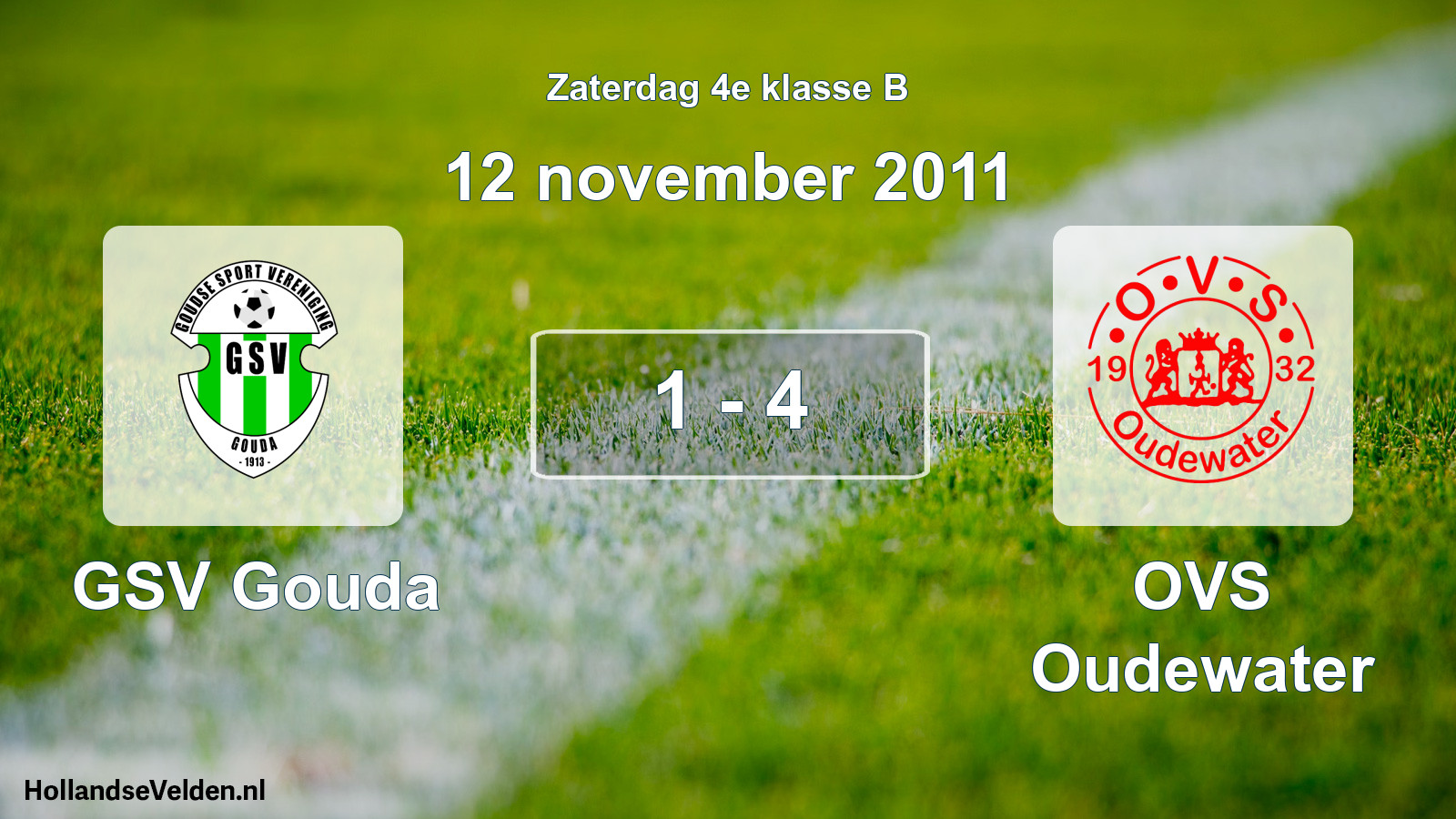 Gespeelde wedstrijd: GSV Gouda - OVS Oudewater 1 - 4 (12 november 2011)