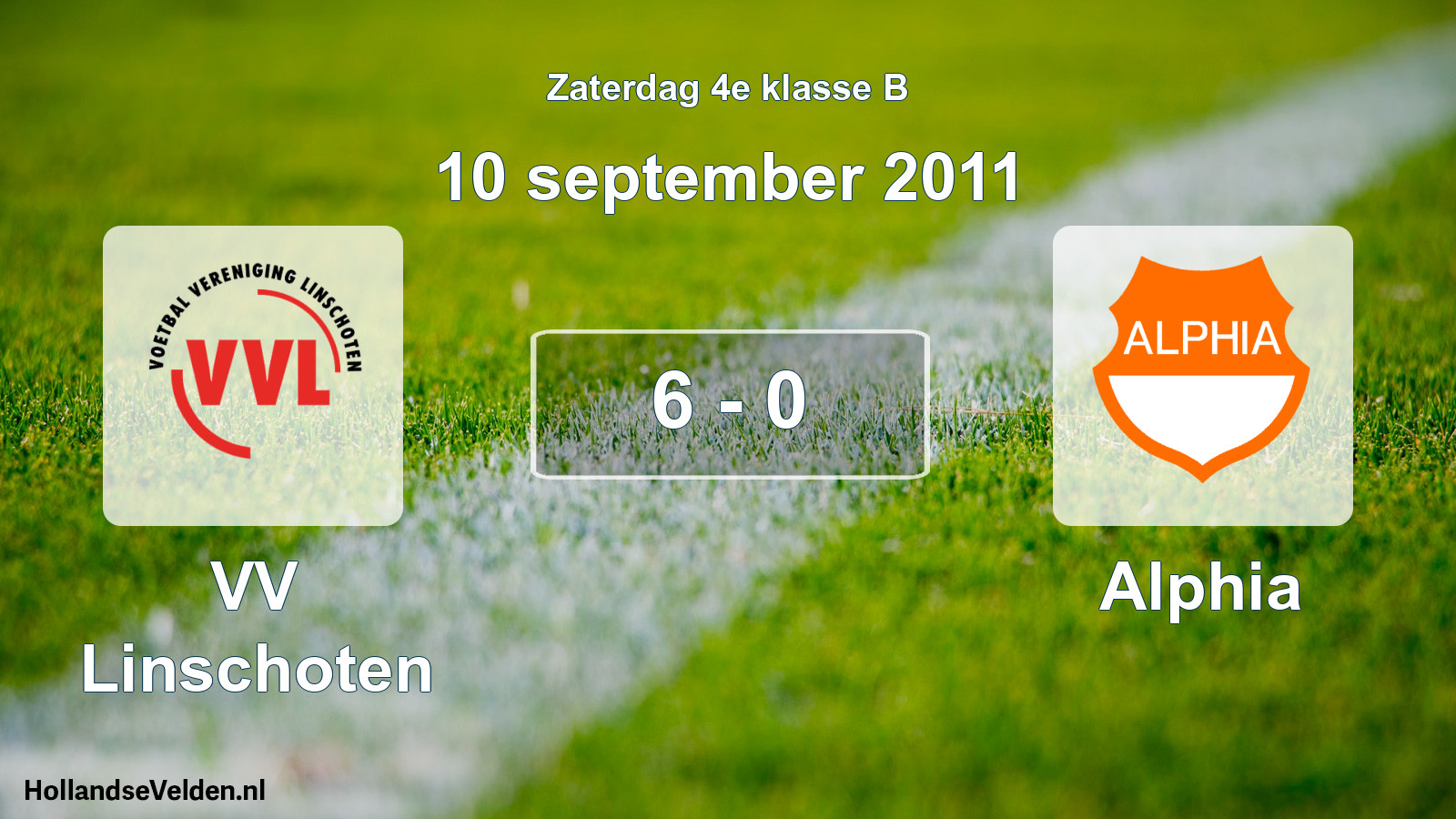 Total number of matches played: VV Linschoten - Alphia 6 - 0 (10 September 2011)